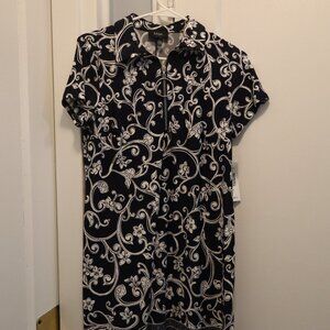 MSK Short-Sleeve Paisley Shift Dress